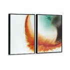 Kit 2 Telas Canvas Com Moldura Figura Abstrata