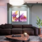 Kit 2 Telas Canvas Com Moldura Figura Abstrata Com Detalhes R