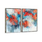 Kit 2 Telas Canvas Com Moldura Flor Aquarela