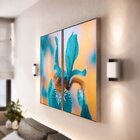 Kit 2 Telas Canvas Com Moldura Flor Azul