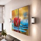 Kit 2 Telas Canvas Com Moldura Flor De Lótus Vermelha