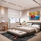 Kit 2 Telas Canvas Com Moldura Flor De Lótus Vermelha