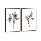 Kit 2 Telas Canvas Com Moldura Flor Preto E Branco