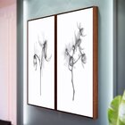 Kit 2 Telas Canvas Com Moldura Flor Preto E Branco