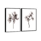 Kit 2 Telas Canvas Com Moldura Flor Preto E Branco