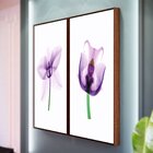 Kit 2 Telas Canvas Com Moldura Flor Roxa