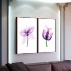 Kit 2 Telas Canvas Com Moldura Flor Roxa