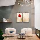 Kit 2 Telas Canvas Com Moldura Flor Vermelha