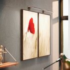 Kit 2 Telas Canvas Com Moldura Flor Vermelha