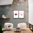 Kit 2 Telas Canvas Com Moldura Flores Aquarela