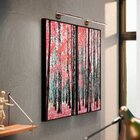 Kit 2 Telas Canvas Com Moldura Flores Folhas Caídas