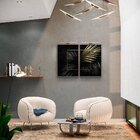 Kit 2 Telas Canvas Com Moldura Folha Da Palmeira Gold E Cinza