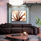 Kit 2 Telas Canvas Com Moldura Folhas