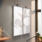 Kit 2 Telas Canvas Com Moldura Folhas Preto E Branco