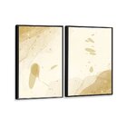 Kit 2 Telas Canvas Com Moldura Formas Abstrata Marmorizada