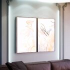 Kit 2 Telas Canvas Com Moldura Galho E Folhas