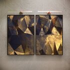 Kit 2 Telas Canvas Com Moldura Gold Efeito 3d