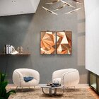 Kit 2 Telas Canvas Com Moldura Gold Geométric