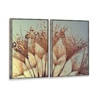 Kit 2 Telas Canvas Com Moldura Gotas De Orvalho E Dente-de-le