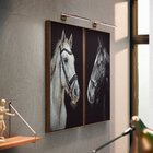 Kit 2 Telas Canvas Com Moldura Imagem Cavalos