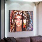 Kit 2 Telas Canvas Com Moldura India