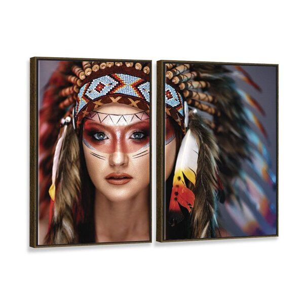 Kit 2 Telas Canvas Com Moldura India