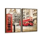 Kit 2 Telas Canvas Com Moldura Londres Telefone