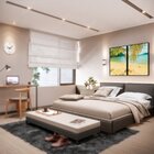 Kit 2 Telas Canvas Com Moldura Mar E Folha De Palmeira