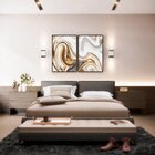 Kit 2 Telas Canvas Com Moldura Mármore Gold