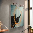 Kit 2 Telas Canvas Com Moldura Marmorizada Gold Com Detalhes