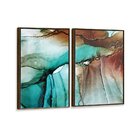 Kit 2 Telas Canvas Com Moldura Marmorizada Tiffany