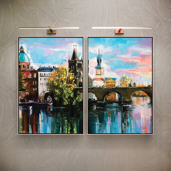 Kit 2 Telas Canvas Com Moldura Minneapolis