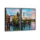 Kit 2 Telas Canvas Com Moldura Minneapolis