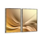 Kit 2 Telas Canvas Com Moldura Nuances Gold