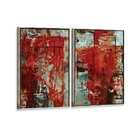 Kit 2 Telas Canvas Com Moldura Paredão Abstrato