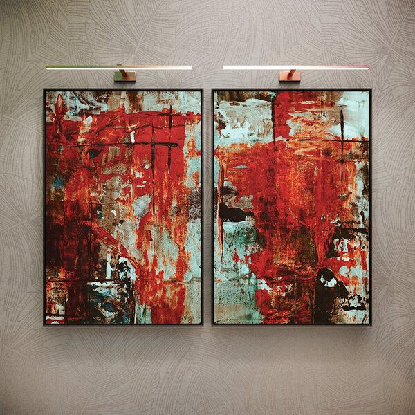 Kit 2 Telas Canvas Com Moldura Paredão Abstrato