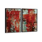 Kit 2 Telas Canvas Com Moldura Paredão Abstrato