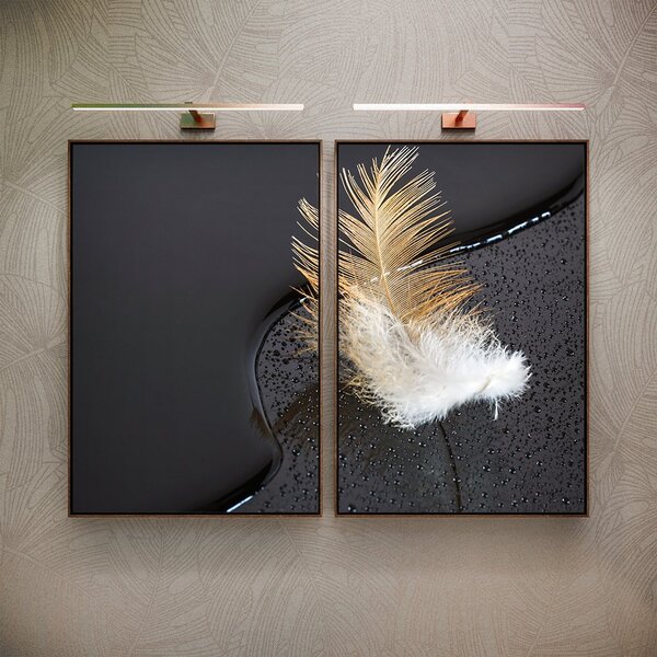 Kit 2 Telas Canvas Com Moldura Pena