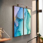 Kit 2 Telas Canvas Com Moldura Pintura Abstrata