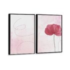 Kit 2 Telas Canvas Com Moldura Pintura Flor