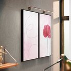 Kit 2 Telas Canvas Com Moldura Pintura Flor