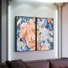 Kit 2 Telas Canvas Com Moldura Plátano Geada