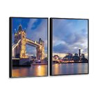 Kit 2 Telas Canvas Com Moldura Ponte Torre Londres