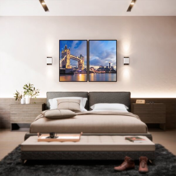 Kit 2 Telas Canvas Com Moldura Ponte Torre Londres