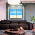 Kit 2 Telas Canvas Com Moldura Praia