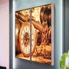 Kit 2 Telas Canvas Com Moldura Relógio