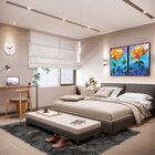 Kit 2 Telas Canvas Com Moldura Rosa Amarela