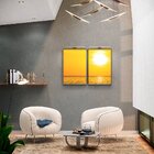 Kit 2 Telas Canvas Com Moldura Sol E Mar