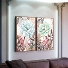 Kit 2 Telas Canvas Com Moldura Suculentas