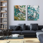 Kit 2 Telas Canvas Quadros Decorativos 120x90 - Mancha De Óleo